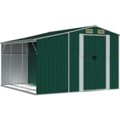 vidaXL haveskur 277x279x179 cm galvaniseret stål grøn - Skure & Redskabsskure