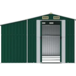 vidaXL haveskur 277x279x179 cm galvaniseret stål grøn - Skure & Redskabsskure
