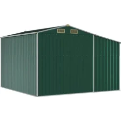 vidaXL haveskur 277x279x179 cm galvaniseret stål grøn - Skure & Redskabsskure