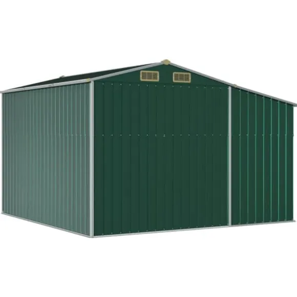 vidaXL haveskur 277x279x179 cm galvaniseret stål grøn - Skure & Redskabsskure