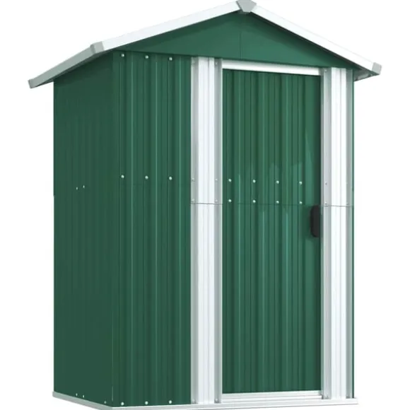 vidaXL haveskur 126x97,5x177 cm galvaniseret stål grøn