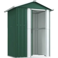vidaXL haveskur 126x97,5x177 cm galvaniseret stål grøn
