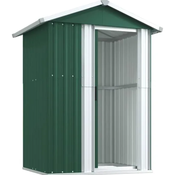 vidaXL haveskur 126x97,5x177 cm galvaniseret stål grøn