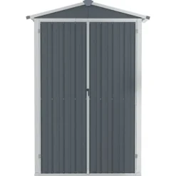vidaXL haveskur 116x45x175 cm galvaniseret stål grå - Skure & Redskabsskure