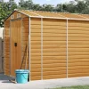 vidaXL haveskur 191x980x198 cm galvaniseret stål lysebrun - Skure & Redskabsskure