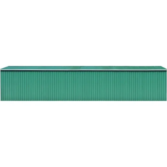 vidaXL haveskur 257x990x181 cm galvaniseret stål grøn - Skure & Redskabsskure