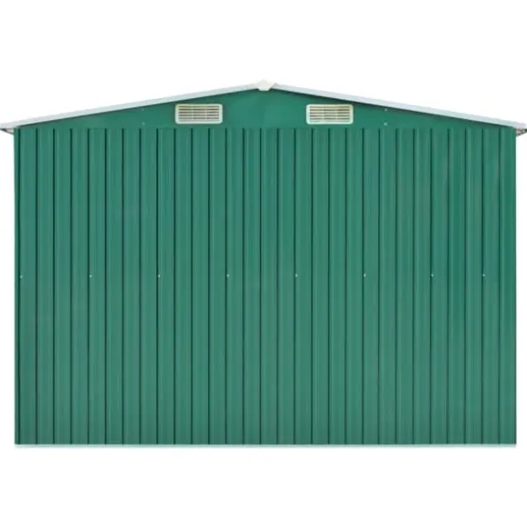 vidaXL haveskur 257x990x181 cm galvaniseret stål grøn - Skure & Redskabsskure