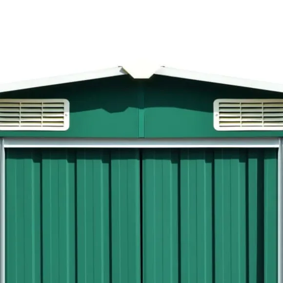 vidaXL haveskur 257x990x181 cm galvaniseret stål grøn - Skure & Redskabsskure