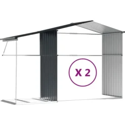 vidaXL haveskur 277x279x179 cm galvaniseret stål antracitgrå - Skure & Redskabsskure