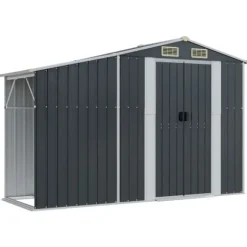 vidaXL haveskur 277x93x179 cm galvaniseret stål antracitgrå - Skure & Redskabsskure