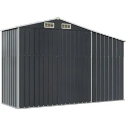 vidaXL haveskur 277x93x179 cm galvaniseret stål antracitgrå - Skure & Redskabsskure