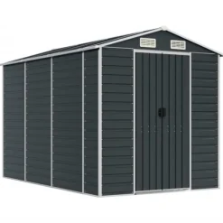 vidaXL haveskur 191x300x198 cm galvaniseret stål antracitgrå - Skure & Redskabsskure
