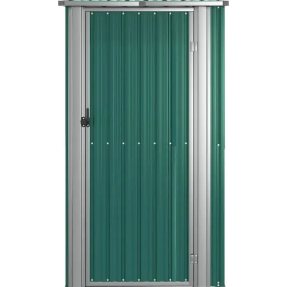vidaXL haveskur 118,5x97x209,5 galvaniseret stål grøn - Skure & Redskabsskure