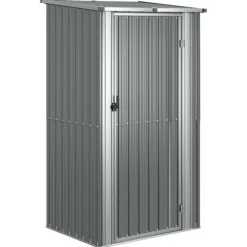vidaXL haveskur 118,5x97x209,5 galvaniseret stål grå - Skure & Redskabsskure