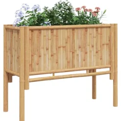 vidaXL Højbed Brun 90 x 35 x 70 cm Bambus
