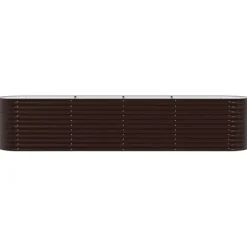 vidaXL Højbed Brun 400 x 80 x 81 cm Stål