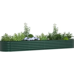 vidaXL Højbed Grøn 400 x 80 x 44 cm Stål