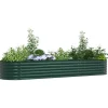 vidaXL Højbed Grøn 320 x 80 x 44 cm Stål