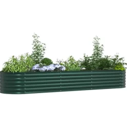 vidaXL Højbed Grøn 320 x 80 x 44 cm Stål