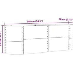 vidaXL Højbed Grøn 240 x 80 x 81 cm Stål
