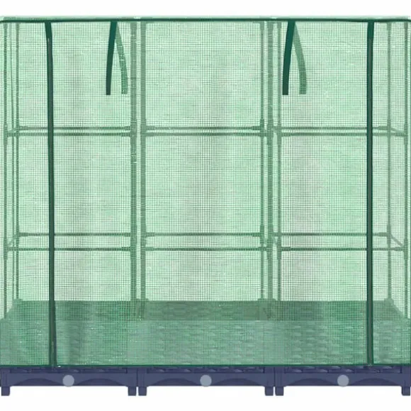 vidaXL højbed med drivhusovertræk 120x40x123 cm rattan-look