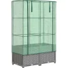 vidaXL højbed med drivhusovertræk 80x40x138 cm rattan-look
