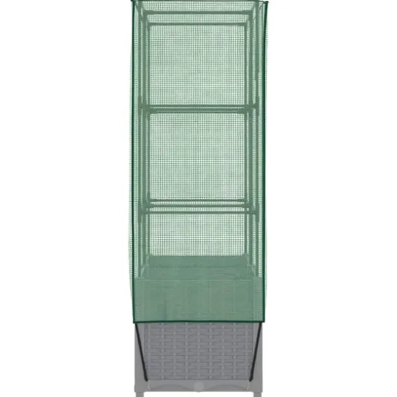 vidaXL højbed med drivhusovertræk 80x40x138 cm rattan-look