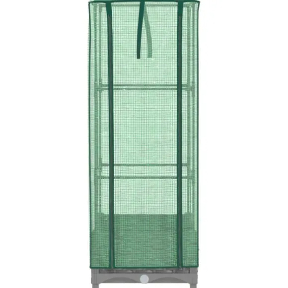 vidaXL højbed med drivhusovertræk 40x40x123 cm rattan-look