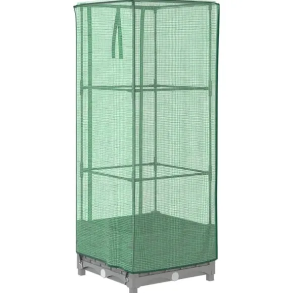 vidaXL højbed med drivhusovertræk 40x40x123 cm rattan-look