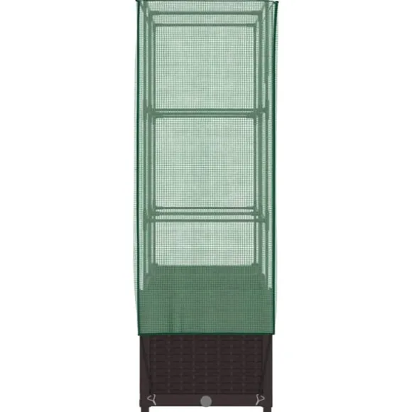 vidaXL højbed med drivhusovertræk 80x40x138 cm rattan-look