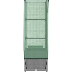 vidaXL højbed med drivhusovertræk 40x40x139 cm rattan-look