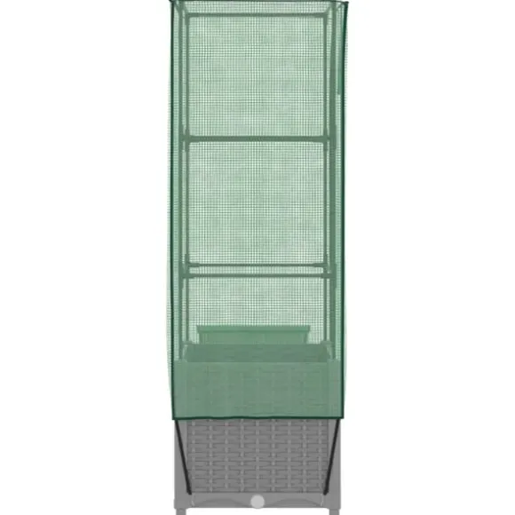 vidaXL højbed med drivhusovertræk 40x40x139 cm rattan-look
