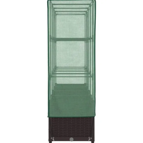 vidaXL højbed med drivhusovertræk 160x40x138 cm rattan-look