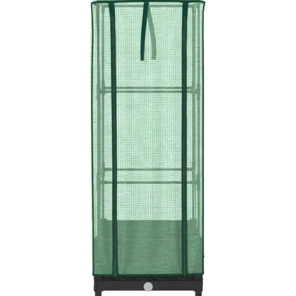 vidaXL højbed med drivhusovertræk 40x40x123 cm rattan-look