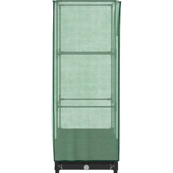 vidaXL højbed med drivhusovertræk 40x40x123 cm rattan-look