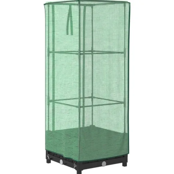 vidaXL højbed med drivhusovertræk 40x40x123 cm rattan-look