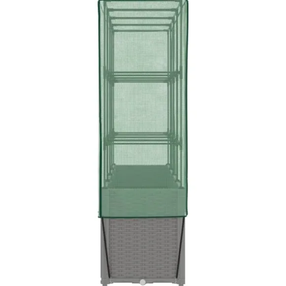 vidaXL højbed med drivhusovertræk 160x40x153 cm rattan-look