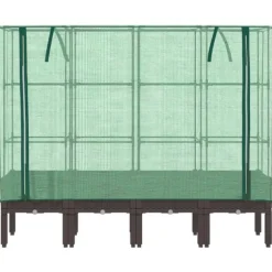 vidaXL højbed med drivhusovertræk 160x40x140 cm rattan-look