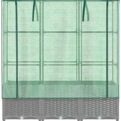 vidaXL højbed med drivhusovertræk 120x40x138 cm rattan-look