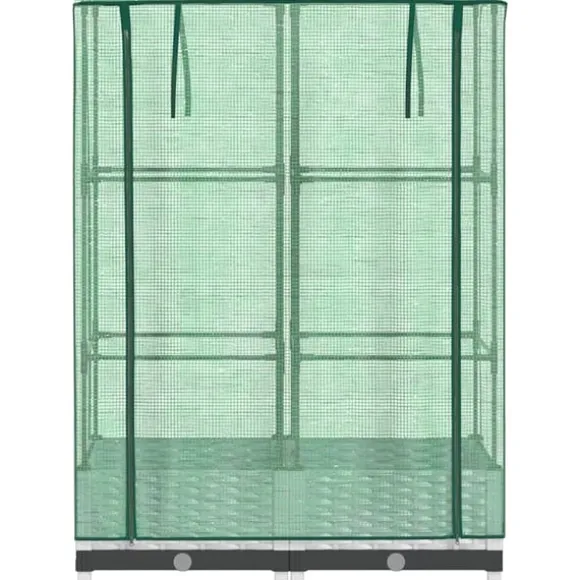 vidaXL højbed med drivhusovertræk 80x40x123 cm rattan-look