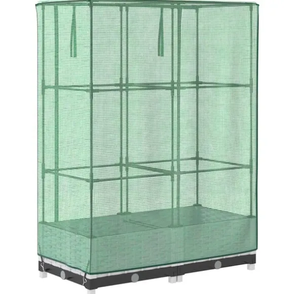 vidaXL højbed med drivhusovertræk 80x40x123 cm rattan-look