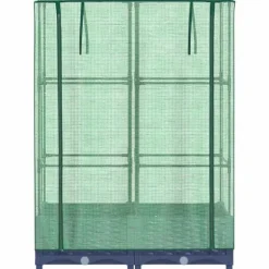 vidaXL højbed med drivhusovertræk 80x40x123 cm rattan-look