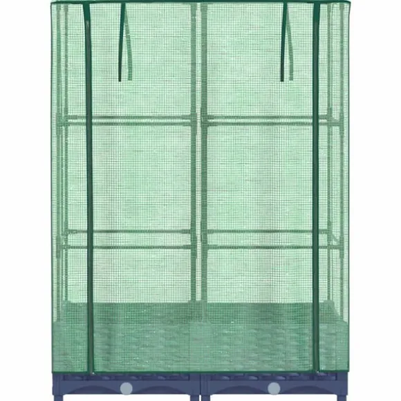 vidaXL højbed med drivhusovertræk 80x40x123 cm rattan-look