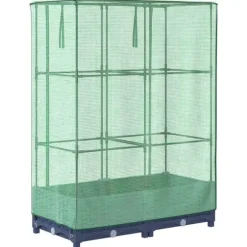 vidaXL højbed med drivhusovertræk 80x40x123 cm rattan-look