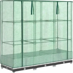 vidaXL højbed med drivhusovertræk 120x40x123 cm rattan-look
