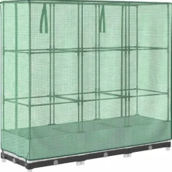 vidaXL højbed med drivhusovertræk 120x40x123 cm rattan-look