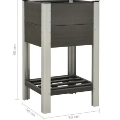 vidaXL højbed med hylde 50x50x90 cm WPC grå - Plantekrukker