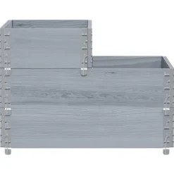 vidaXL højbed 120x80 cm 3 niveauer massivt fyrretræ grå