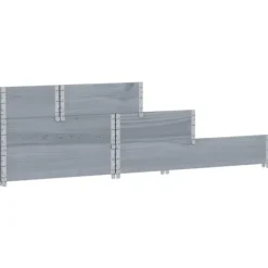 vidaXL højbed 120x80 cm 3 niveauer massivt fyrretræ grå