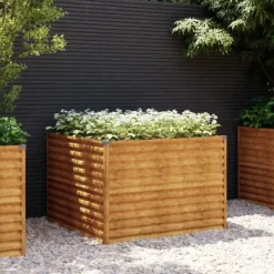 vidaXL højbed 100x100x69 cm cortenstål - Plantekrukker